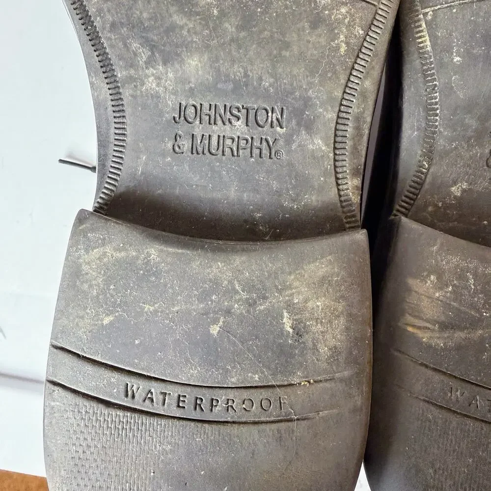 JOHNSTON MURPHY Men's Black Sheepskin Leather J&M Flex (Size 10.5) Waterproof